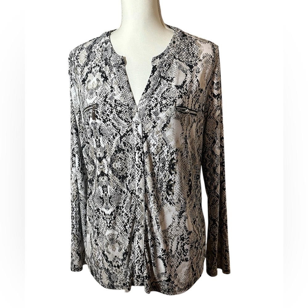 INC International Concepts Snakeskin Print Blouse.